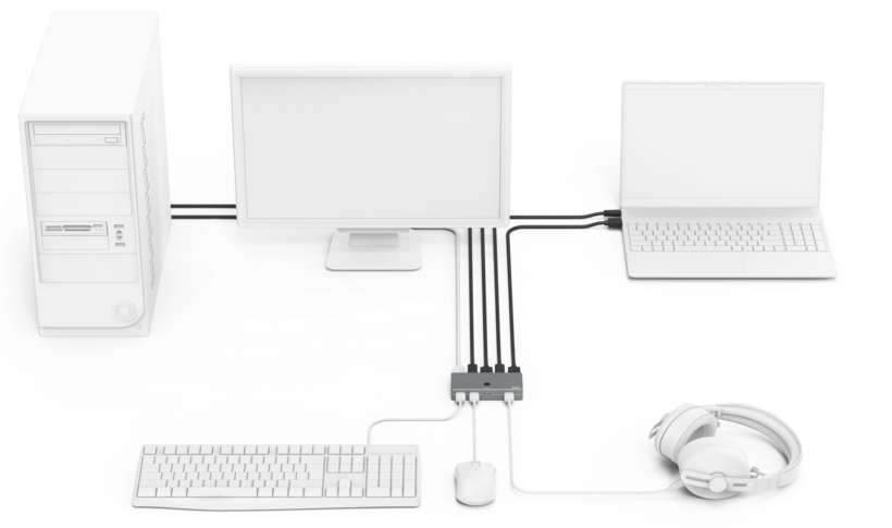 Switch KVM Hama HDMI 2 portas