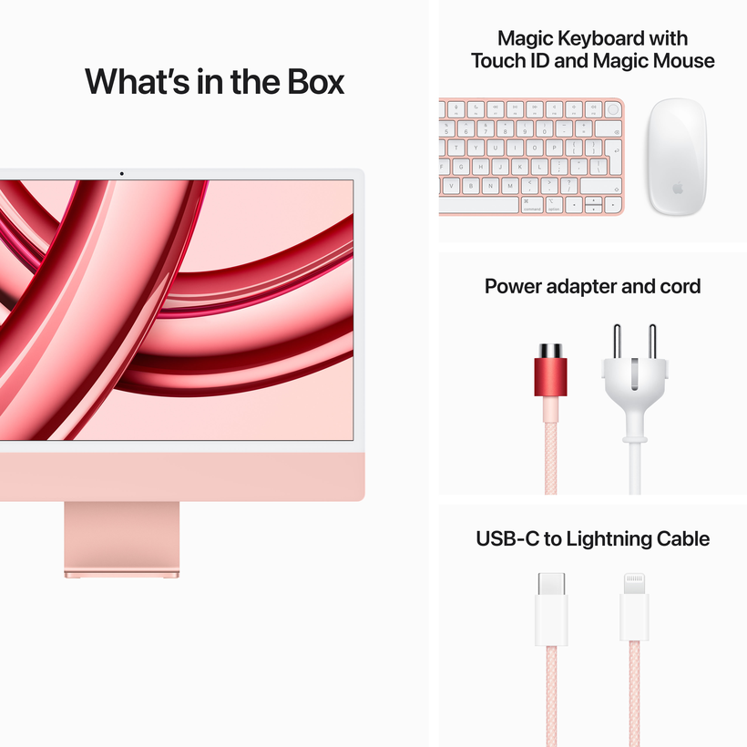 Apple iMac M3 10 cœurs 8/512 Go, rose