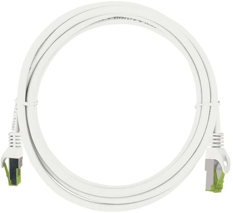 Patch Cable RJ45 S/FTP Cat6a 1m White