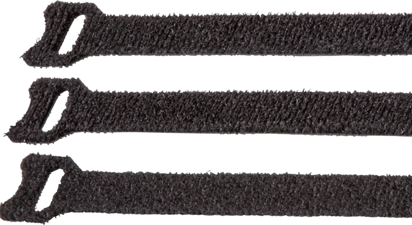 Hook-and-Loop Cable Ties 200mm Black 20x